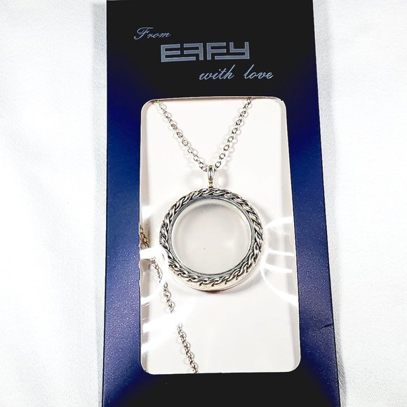 EFFY locket pendant necklace 20 inch opens for memorable items in silverplate - Picture 1 of 5